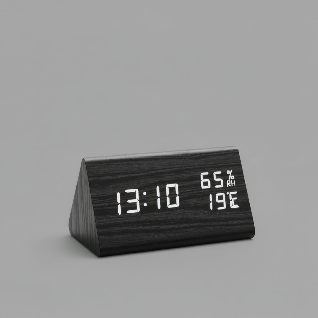 Compact Digital LED Clock with Temperature Display - Fesara