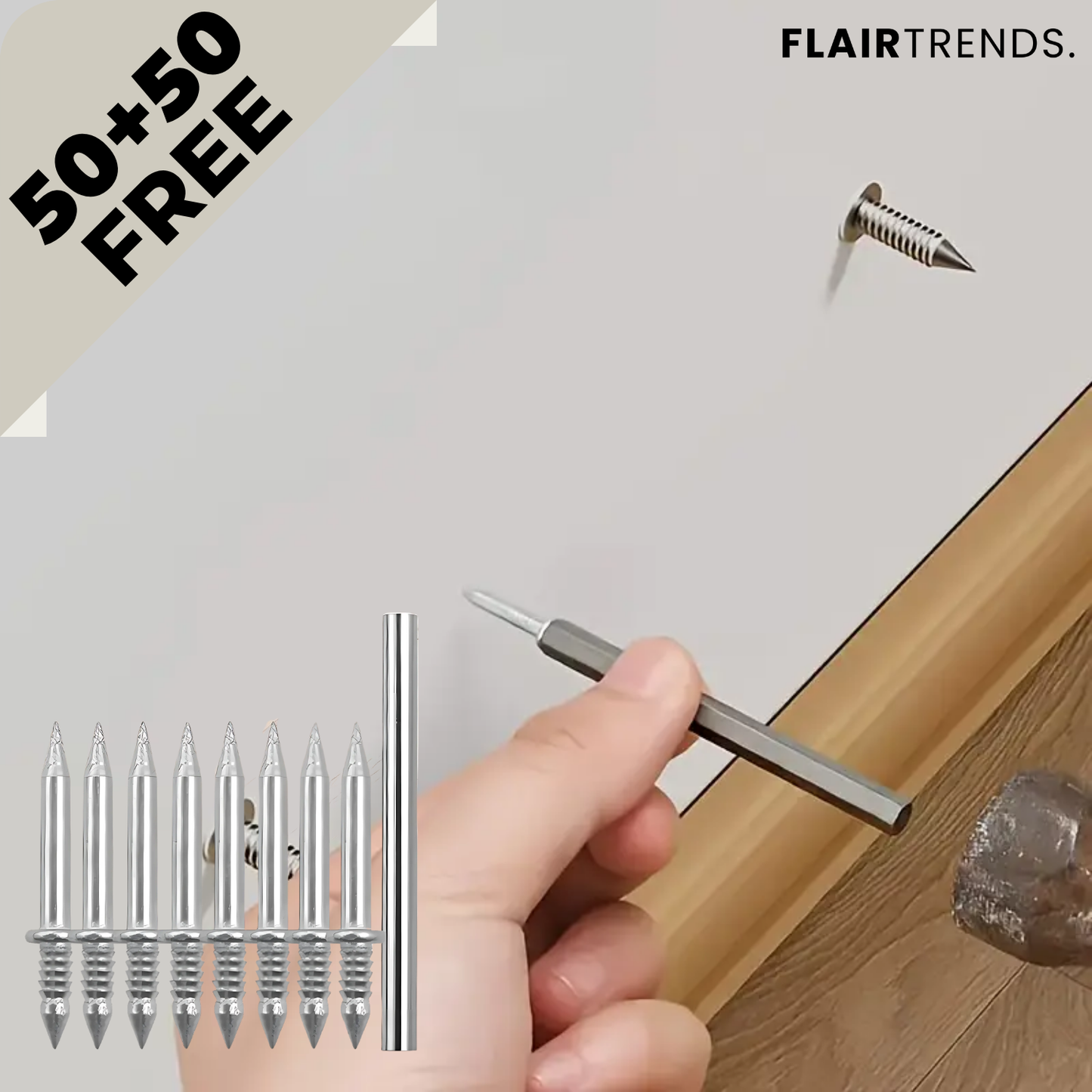 Easy Wall Anchors 100 Pack No Drill Needed - Fesara