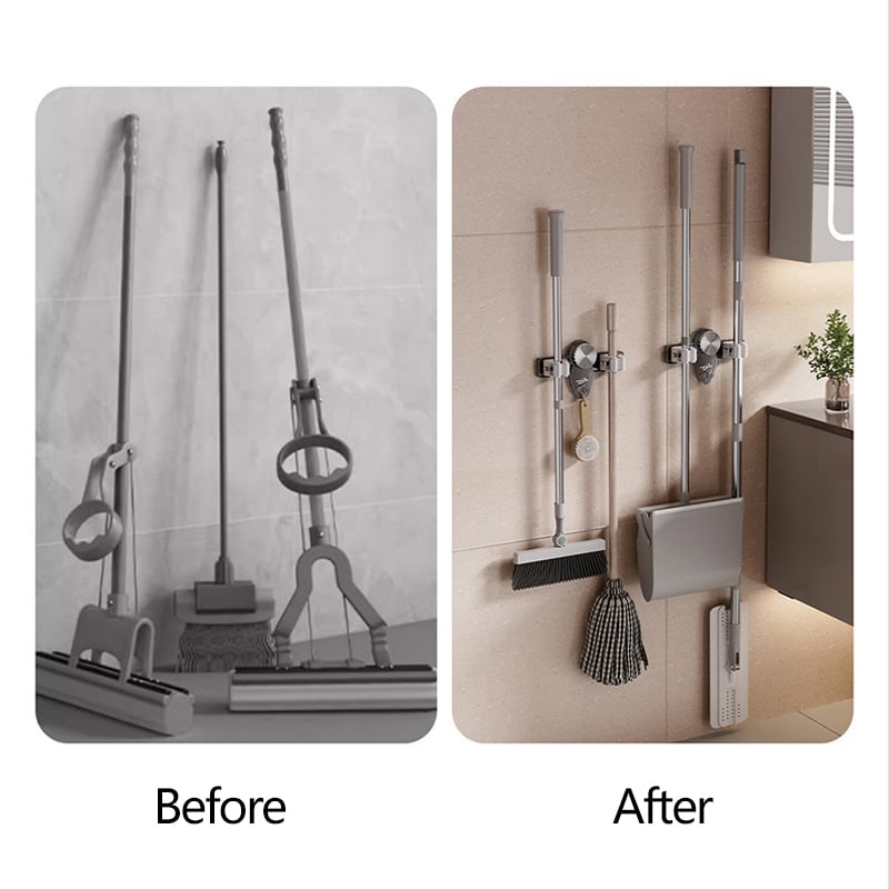Wall Mounted Broom and Mop Organizer - Fesara