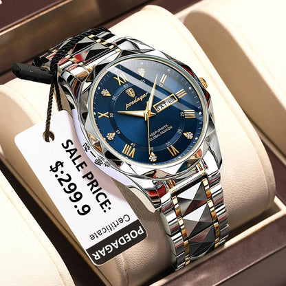 Premium Mens Water Resistant Watch with Glow Dial