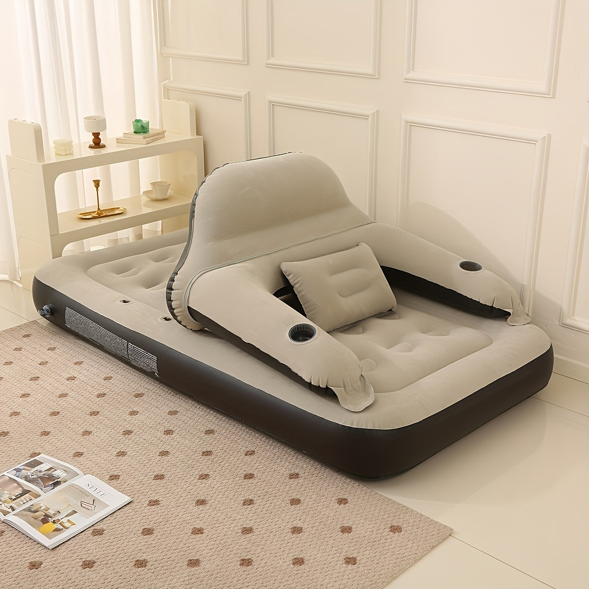 Premium Air Mattress with Back Support for Comfort