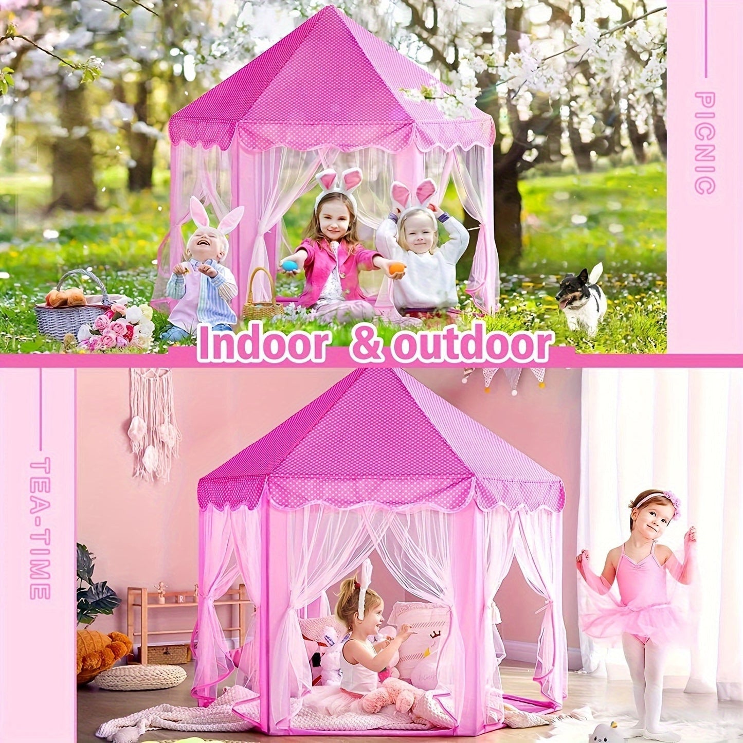 Pink Fairy Playhouse Tent for Kids