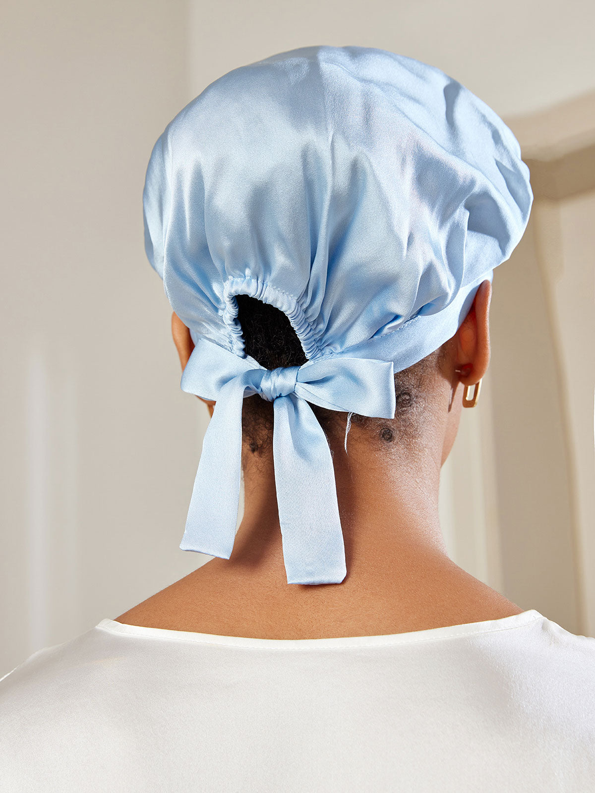 Soft Satin Sleep Bonnet with Tie