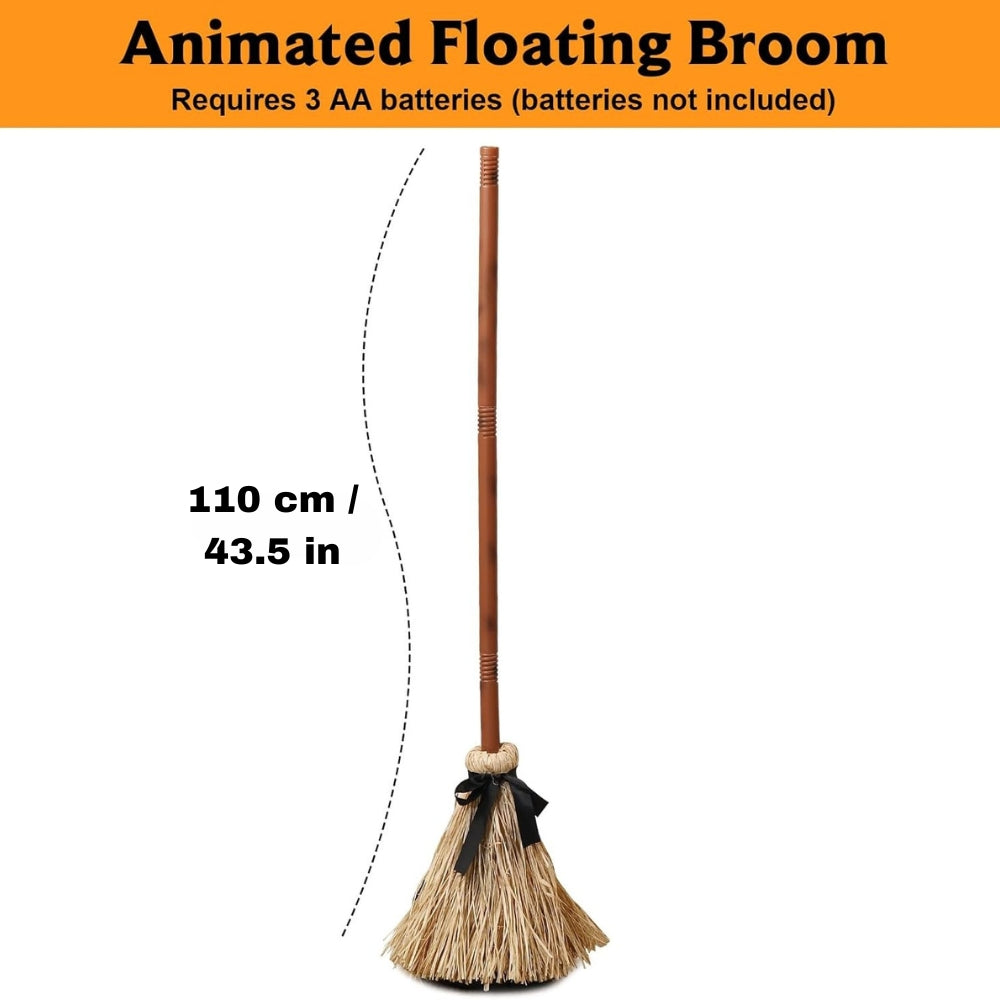 Spooky Floating Broom Decor