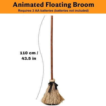 Spooky Floating Broom Decor