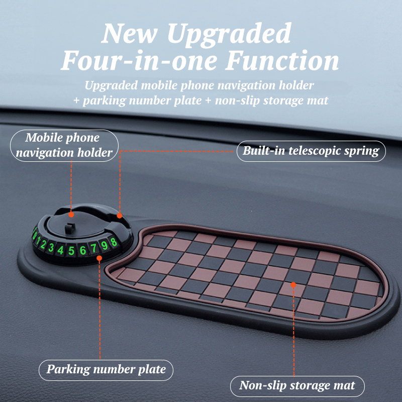 Practical Car Floor Mat with Phone Mount and Storage