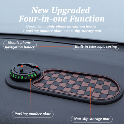 Practical Car Floor Mat with Phone Mount and Storage