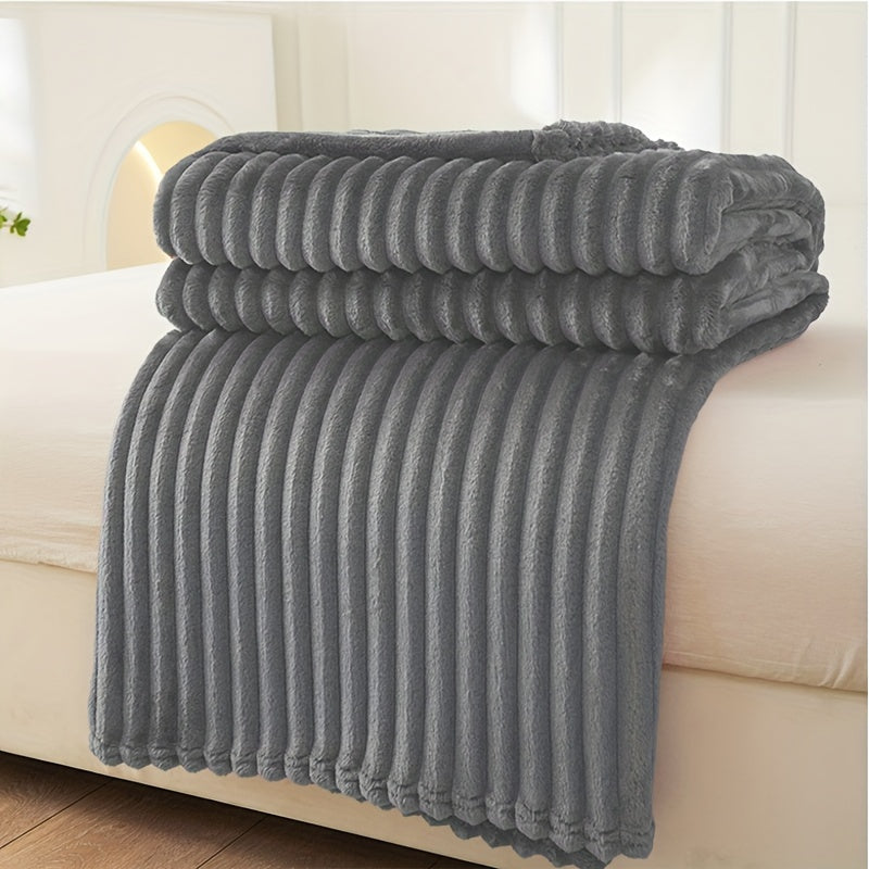 Cozy Ribbed Throw Blanket