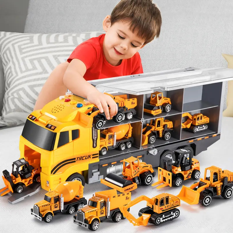 Fun Kids Construction Toy Truck Set with Building Blocks - Fesara