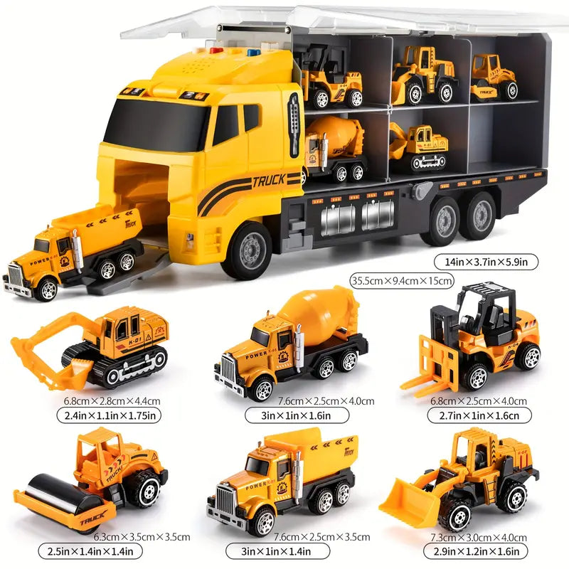 Fun Kids Construction Toy Truck Set with Building Blocks