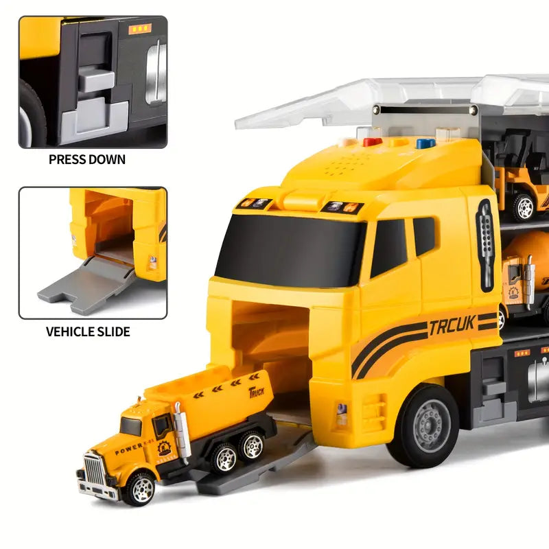 Fun Kids Construction Toy Truck Set with Building Blocks