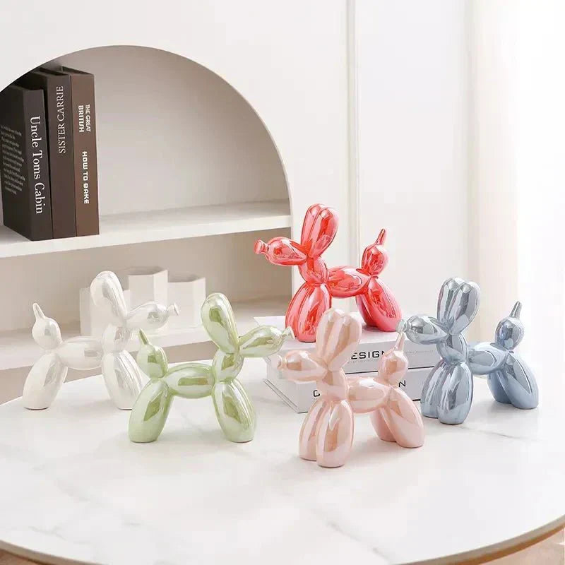 Colorful Handmade Ceramic Dog Figurine