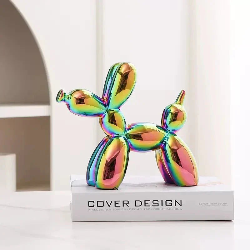 Colorful Handmade Ceramic Dog Figurine