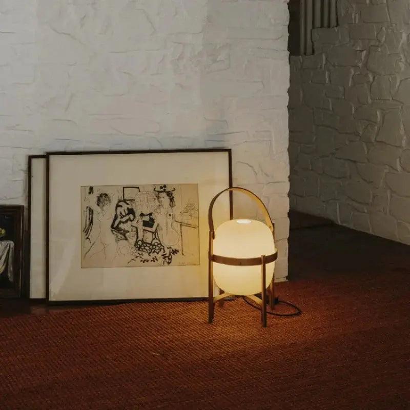 Rustic Wood Desk Table Lamp