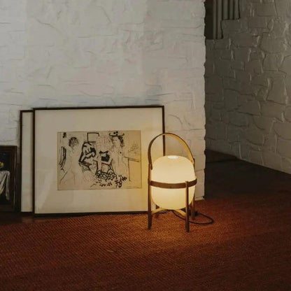 Rustic Wood Desk Table Lamp