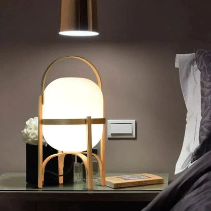 Rustic Wood Desk Table Lamp