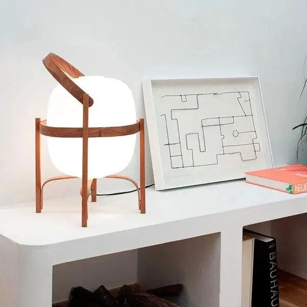 Rustic Wood Desk Table Lamp