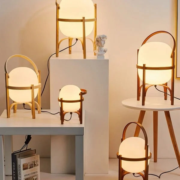 Classic Woven Basket Table Lamp - Fesara
