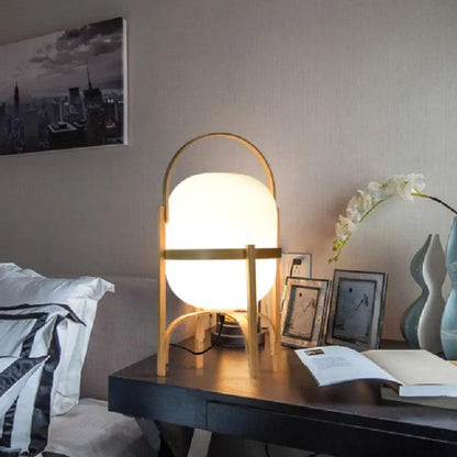 Rustic Wood Desk Table Lamp