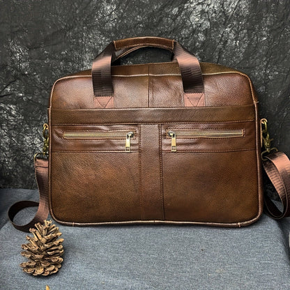 Authentic Leather Mens Crossbody Bag - Adjustable Strap