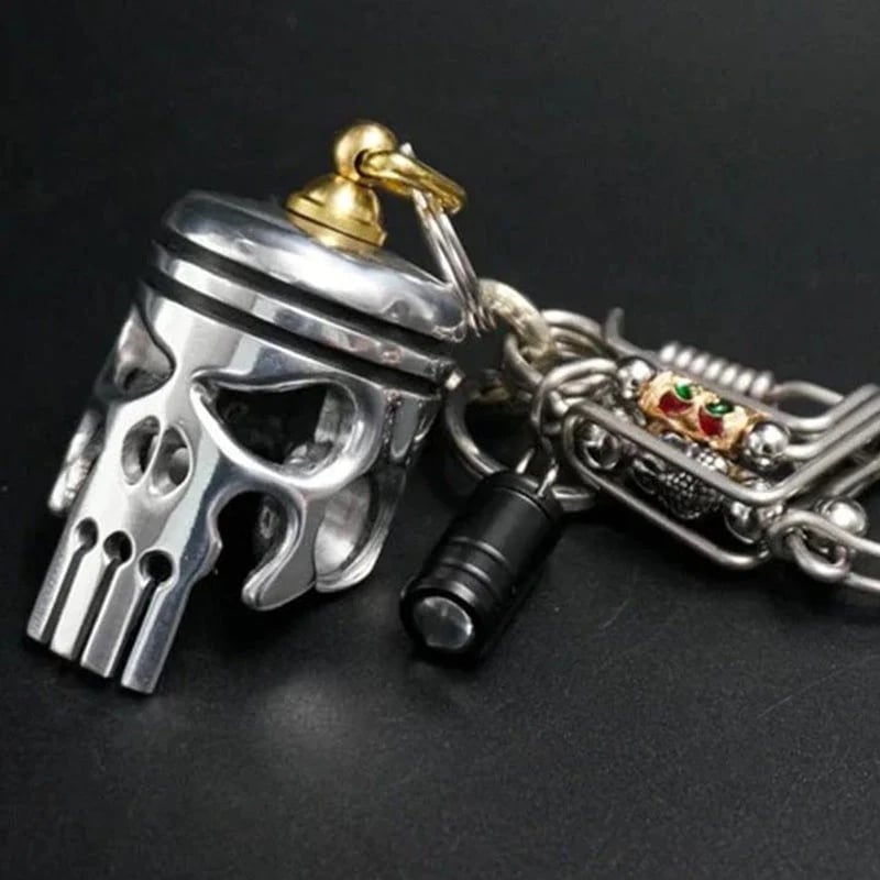 Tough Skull Pendant Keychain