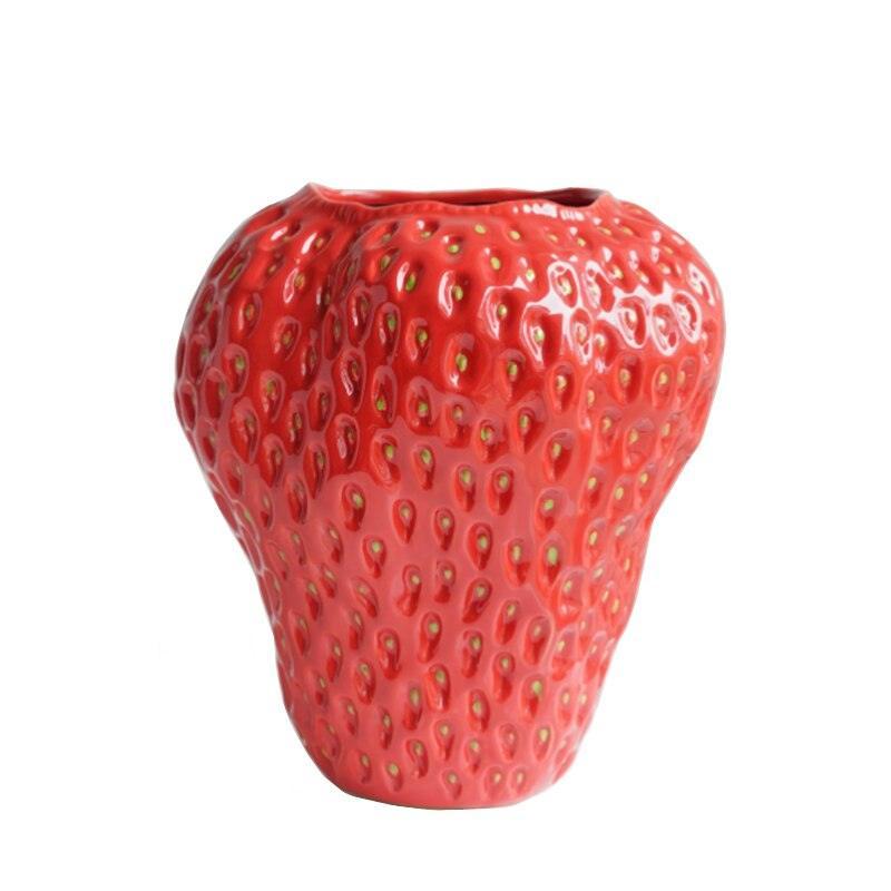 Colorful Strawberry Shaped Ceramic Planter Pot