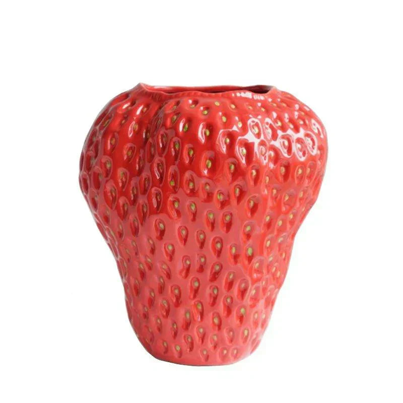 Colorful Strawberry Shaped Ceramic Planter Pot