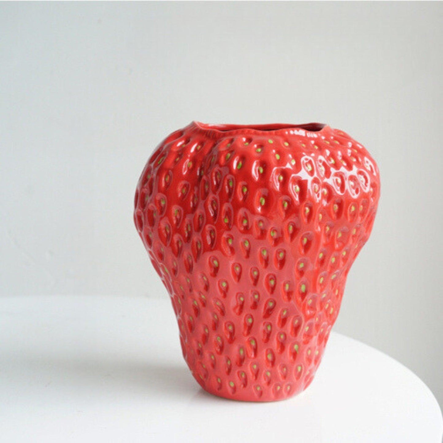 Colorful Strawberry Shaped Ceramic Planter Pot