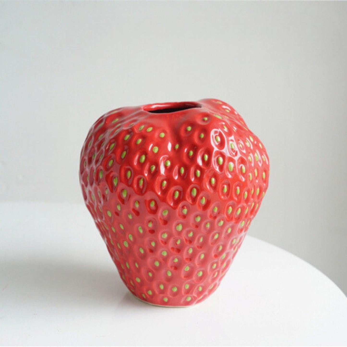 Colorful Strawberry Shaped Ceramic Planter Pot