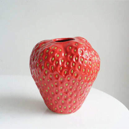 Colorful Strawberry Shaped Ceramic Planter Pot