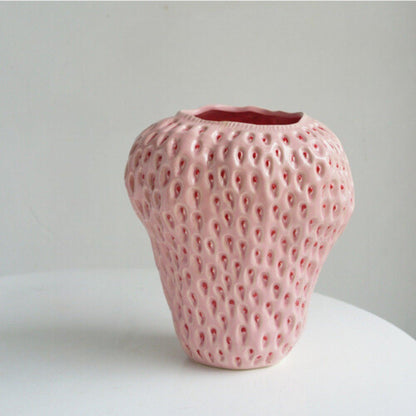 Colorful Strawberry Shaped Ceramic Planter Pot