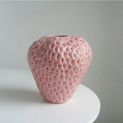 Colorful Strawberry Shaped Ceramic Planter Pot