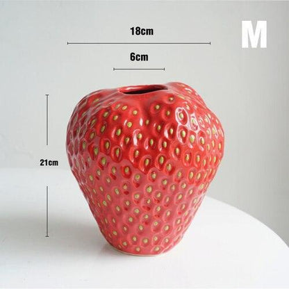 Colorful Strawberry Shaped Ceramic Planter Pot