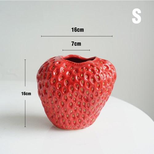 Colorful Strawberry Shaped Ceramic Planter Pot
