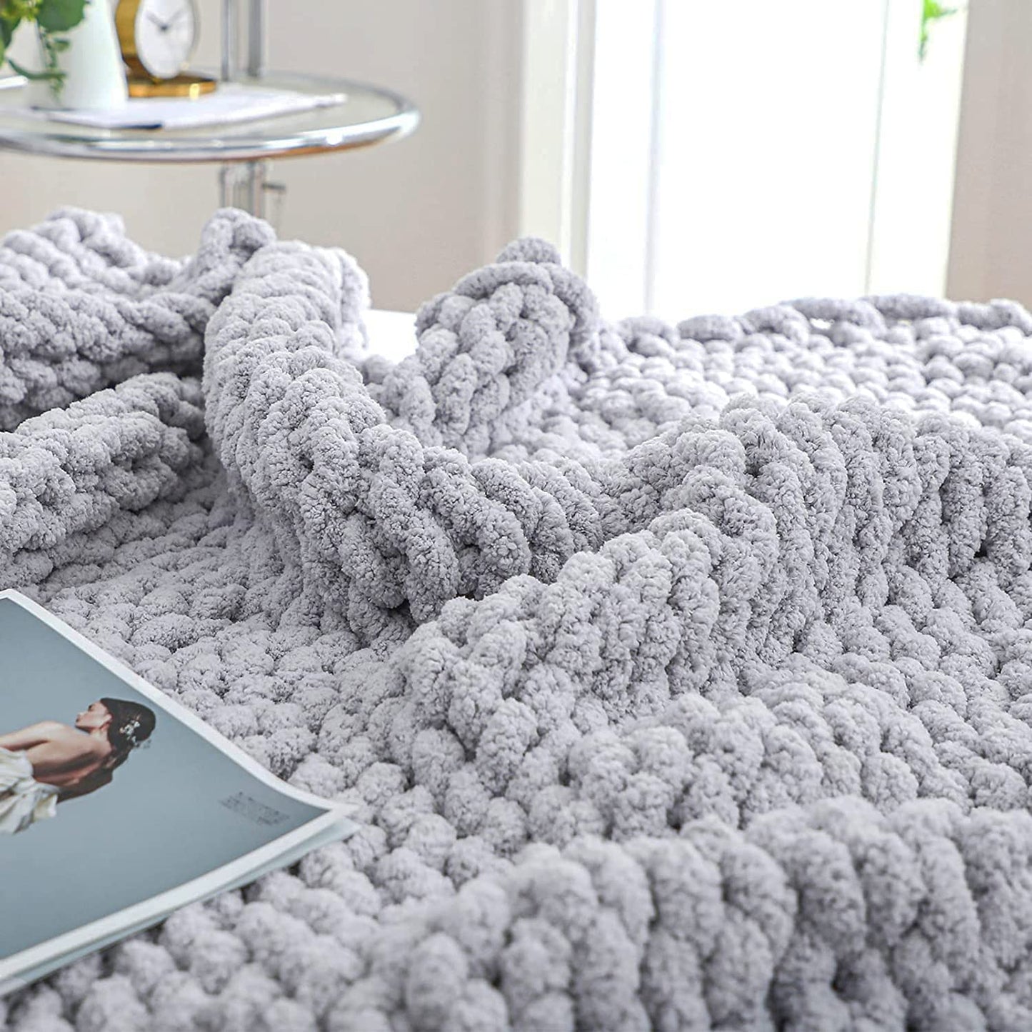 Plush Soft Knit Throw Blanket Cozy Home Decor