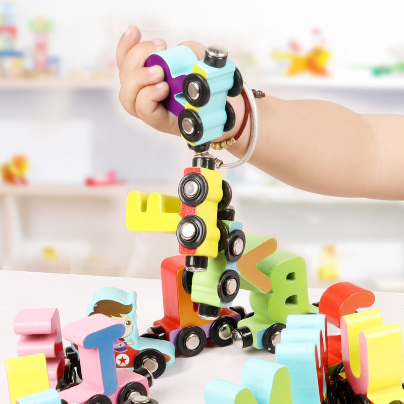 Learning Wooden Train Set with Colors and Letters