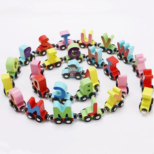 Learning Wooden Train Set with Colors and Letters