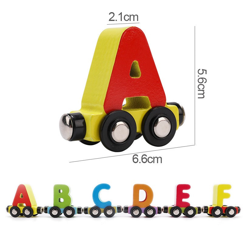 Learning Wooden Train Set with Colors and Letters