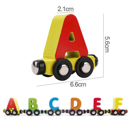 Learning Wooden Train Set with Colors and Letters