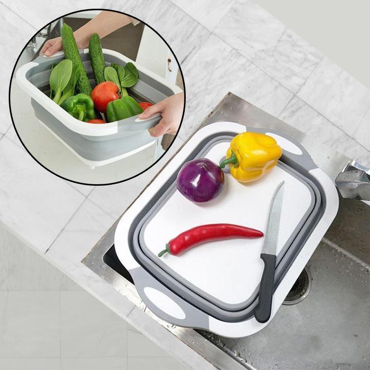 Wooden Kitchen Chopping Board Basket - Fesara