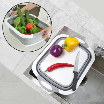 Wooden Kitchen Chopping Board Basket - Fesara