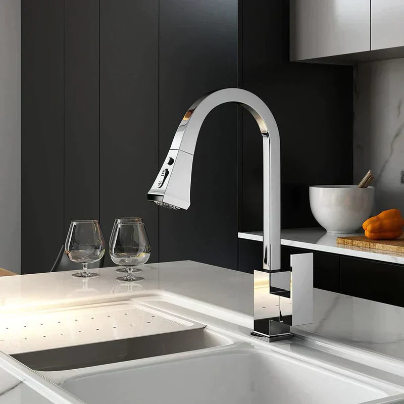 Contemporary Swing Kitchen Faucet – Sleek Stainless Steel Mixer Tap