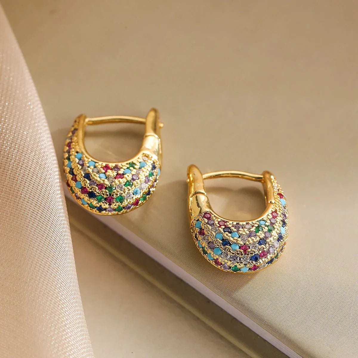 Sparkling Silver Dangle Diamond Hoop Earrings