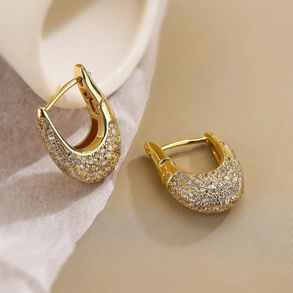 Sparkling Silver Dangle Diamond Hoop Earrings