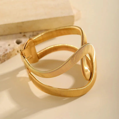 Bold Twist Cuff Bangle Bracelet