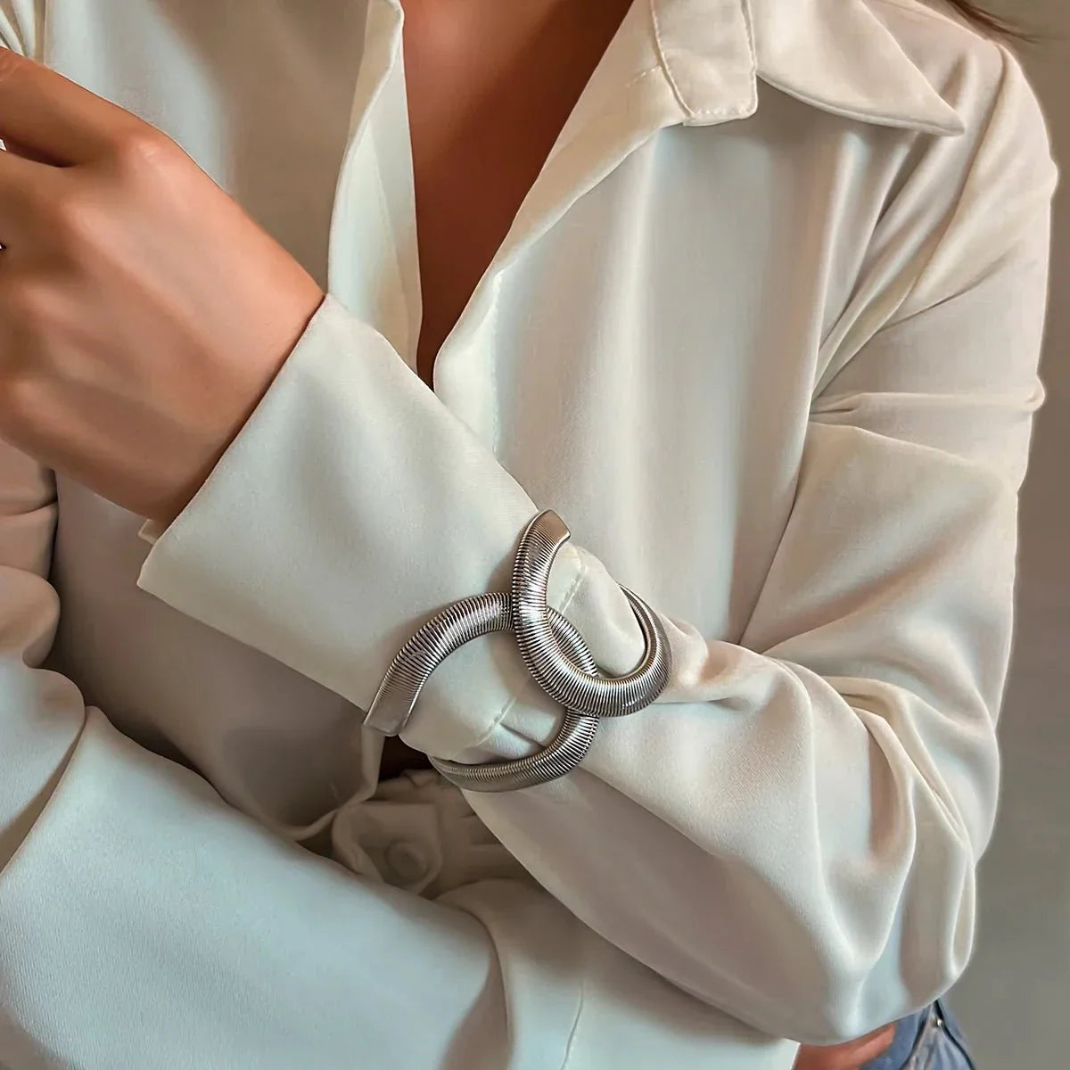 Bold Twist Cuff Bangle Bracelet