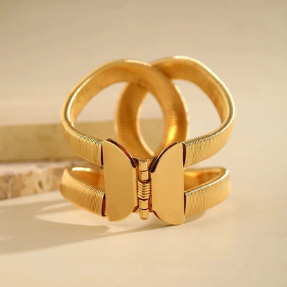 Bold Twist Cuff Bangle Bracelet