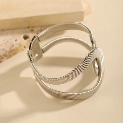 Bold Twist Cuff Bangle Bracelet