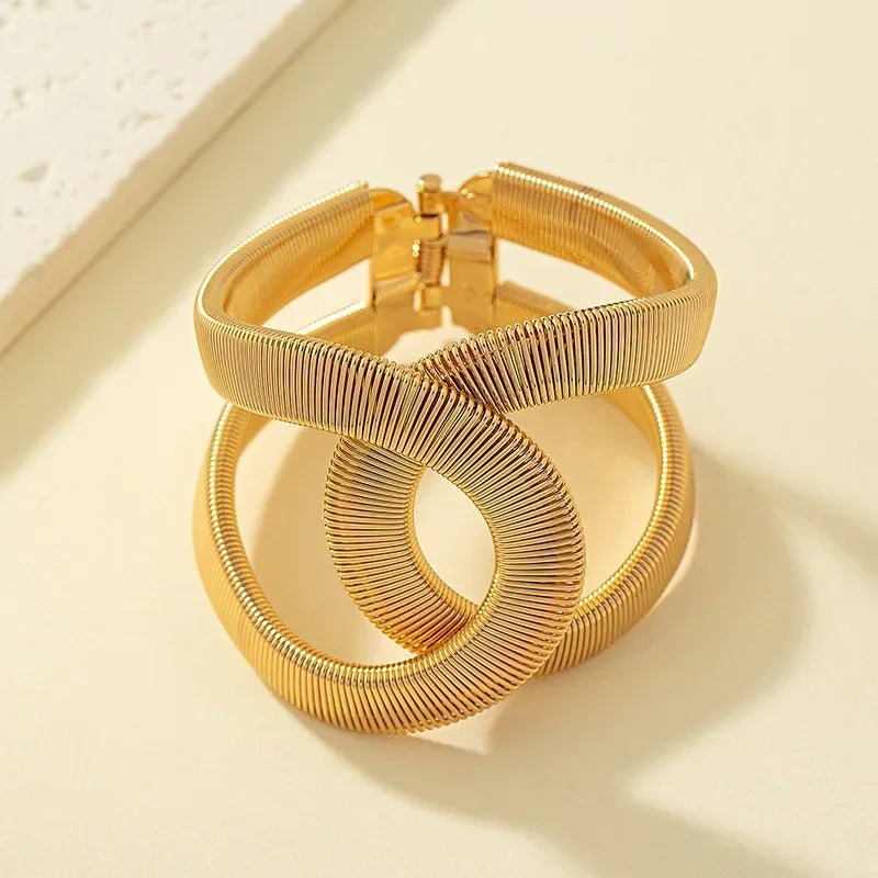 Bold Twist Cuff Bangle Bracelet