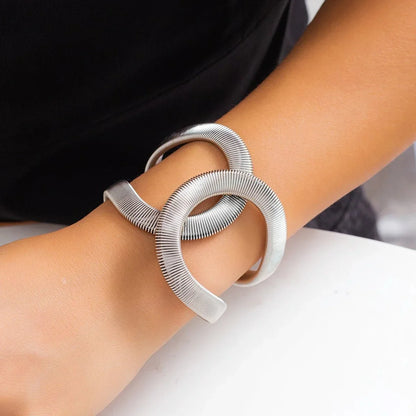 Bold Twist Cuff Bangle Bracelet